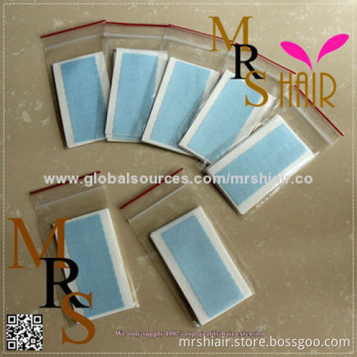 Super adhesives blue replacement tape for Brazilian hair, 4cm*0.8cm, 24 tabs, 2 sheets, double-sided